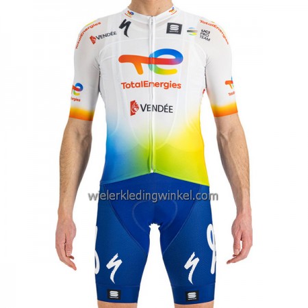 Set Fietsshirt + Korte Koersbroek 2023 Team TotalEnergies
